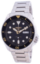 Seiko 5 Sports Automatic Black Dial Silver Steel Strap Watch For Men - SRPD57K1